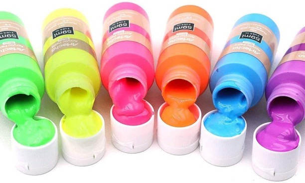 Lifespace Artecho Neon Paint - Set of 6 Colours, 60ml Acrylic Paint