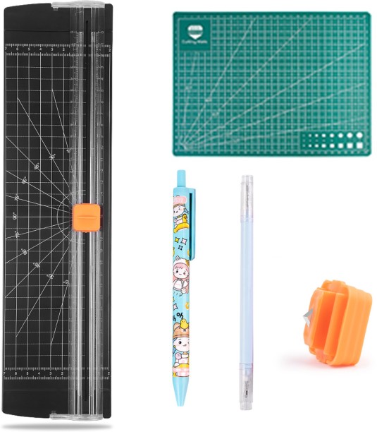 UUNAME A4 Paper Trimmer Paper Cutter Plus 1 Knife Pen 1 Double Head Pen 1 Blade 1 A4 Cutting Mat-810A4-Black Guillotine Paper Cutter