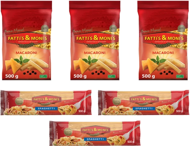 Fattis and Monis Fatti's and Moni's (3x 500g Macaroni & 3x 500g Spaghetti) Regular Pasta