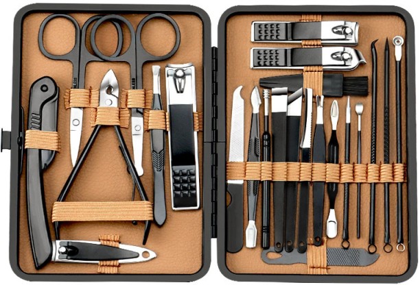 marevic High-end nail clipper set, stainless steel manicure tools Synthetic Box Pedicure Kit for Men & Women