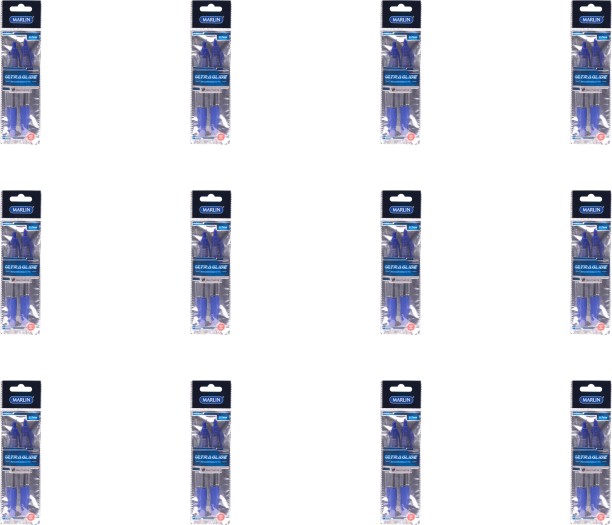 Marlin Ultraglide Retractable Pens 2's Rubber Grip Blue 0.7mm Fine liner Pen