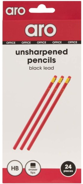 Aro Unsharpened HB Pencils Hexagonal