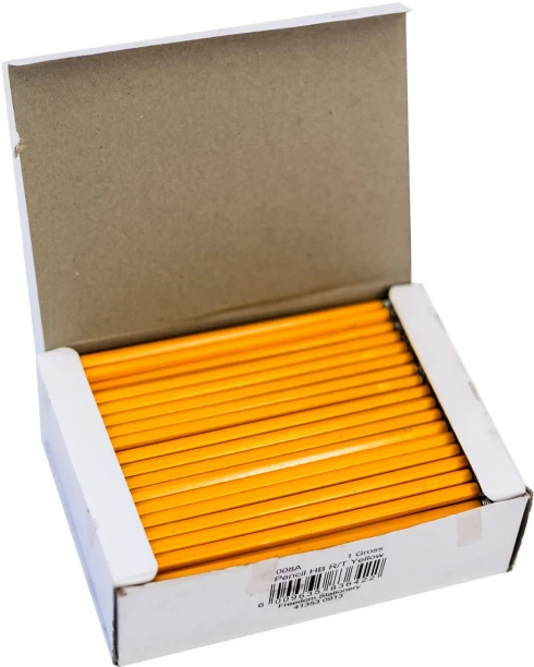 Marlin Yellow Barrel Rubber Tipped Pencils HB Round