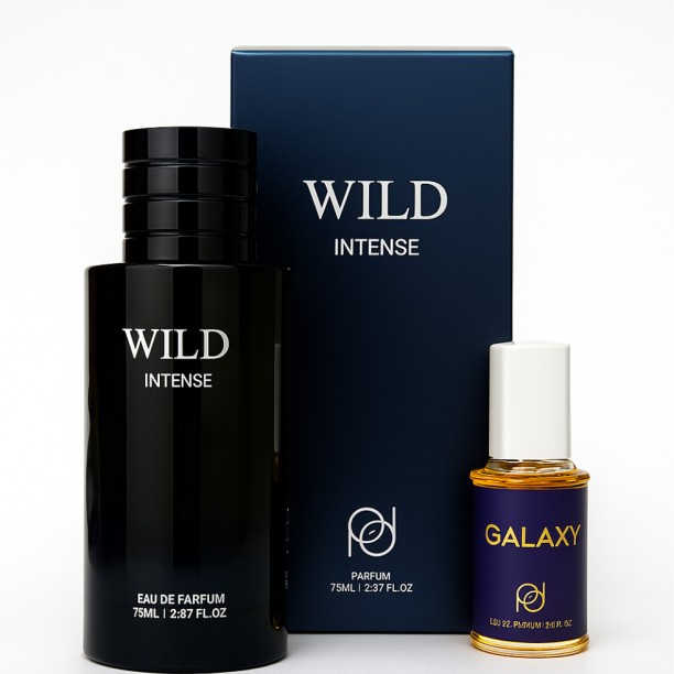 Wild Intense Eau de Parfum (75 ml) and Galaxy Oil Perfume (15 ml Eau de Parfum  -  Woody for Men