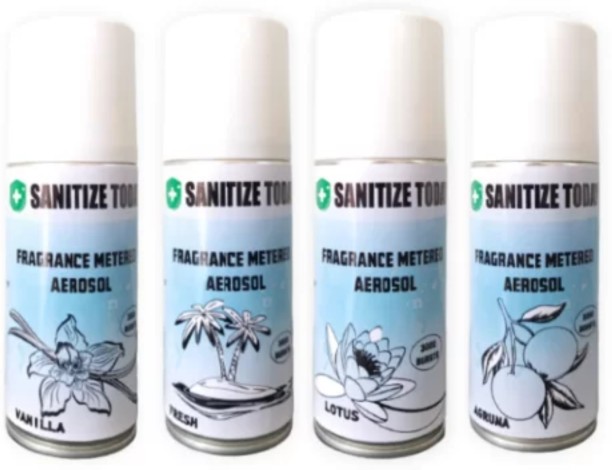 Sanitize Today Fragrance Metered Aerosol (100ml) 4 Pack Eau de Toilette  -  Fresh for Men & Women