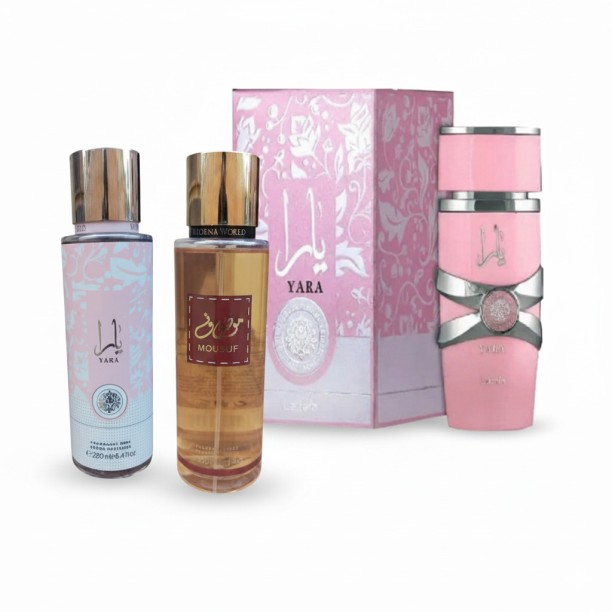 Yara Mousuf Combo Yara Perfume & Yara & Mousuf Fragrance mist Eau de Parfum  -  Oriental, Floral, Fruity for Men & Women