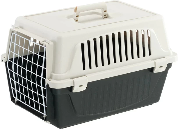 Ferplast Atlas 10 EL Pet Carrier – White – Durable Hard-Shell Travel Crate for Cats and Small Dogs – Lightweight, Kennel with Handle, Locking Door & Ventilation – Max Load 5kg S Pet Bed