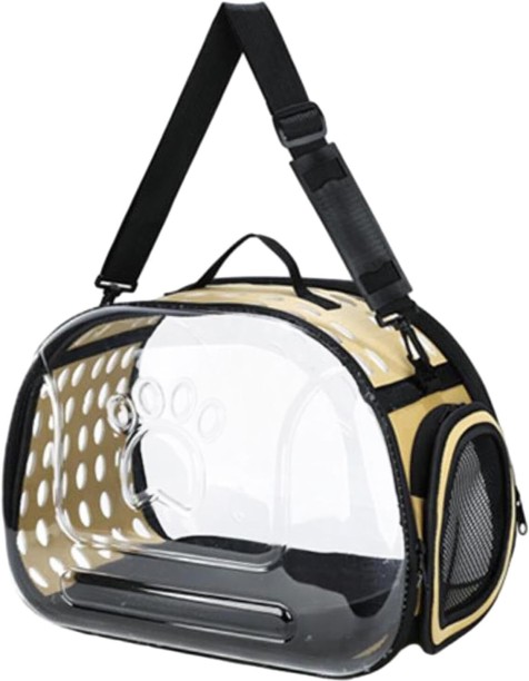 Generic Transparent Cat Carrier Portable Small Cat Carried Bag Collapsible Soft-Sided Pet Carriers for Kitten Puppy Rabbit Travel Hiking Walking & Outdoor Use M Pet Bed