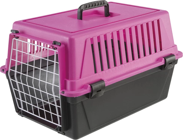 Ferplast Atlas 10 EL Pet Carrier – Pink – Durable Hard-Shell Travel Crate for Cats and Small Dogs – Lightweight, Kennel with Handle, Locking Door & Ventilation – Max Load 5kg S Pet Bed