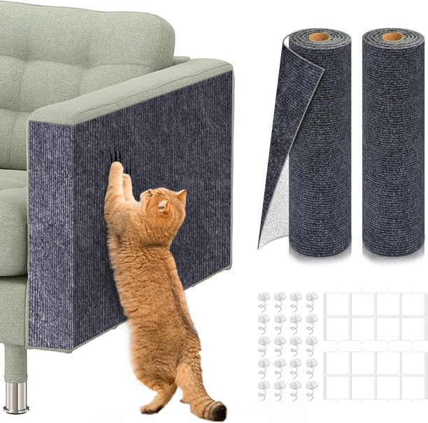 Shopnmore Self-Adhesive Mats, Trimmable DIY Cat Scratcher Pads - 2 Piece L Pet Bed