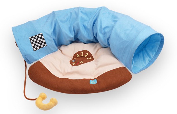 marevic Collapsible Fun Tunnel for Cats and Tents Cat Bed/Blanket Multifunctional Comfy Cat Mat Cat Play Tube Crinkle Tunnel with Cat Toys XL Pet Bed