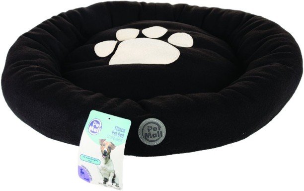 Pet Mall Fleece Round Pet Bed 59cm Diameter - Black & White M Pet Bed
