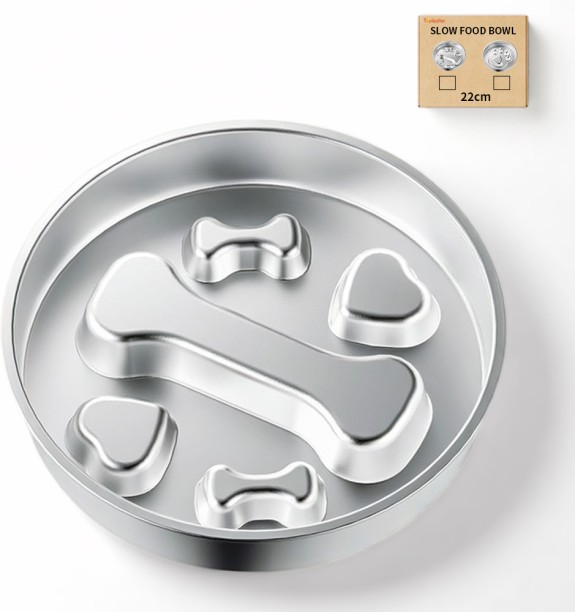 Topika Slow Feeder Dog Bowls, 304 Stainless Steel, Non-Slip, Large Capacity Steel Pet Bowl