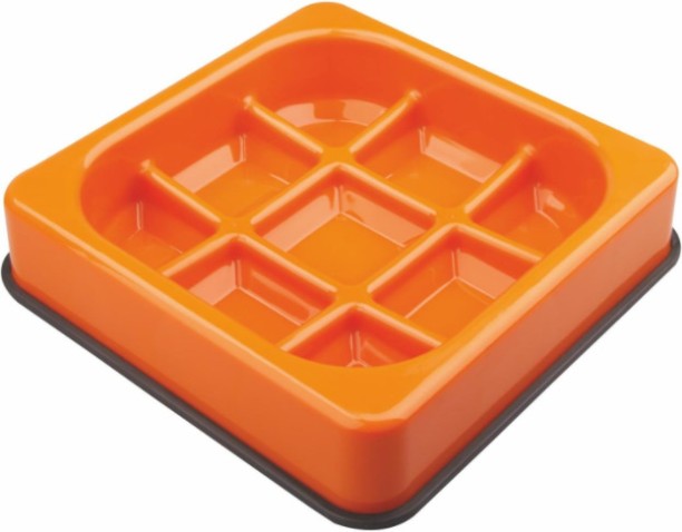 Anti-Scoff Waffle Bowl Plastic Pet Bowl
