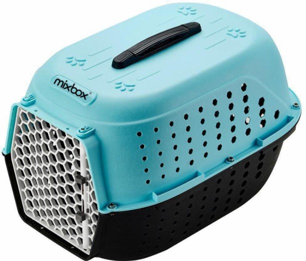 Mix Box Pet Travel Box Dog Cat Voyageur Carrier- Blue & Black Blue, Black Pet Crate