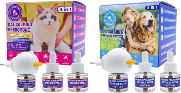 Solala Pet calming liquid, Cat Pheromones Calming Diffuser, 90-Day Cat Calming Diffuser - 1 Diffuser & 3 Refills Top Advantageous Kit Cat Calming Diffuser – Helps Reduce Scratching,Peeing,Hiding Urine,Marking Aggression Pet Coat Cleanser Suitable For Cat, Dog