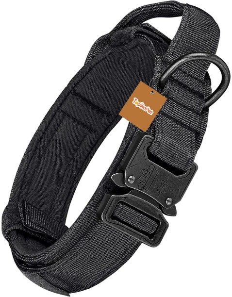 Topika Comfortable, Adjustable Dog Collar with Handle for Training, Metal Buckle, Available in L & XL Dog Bark Control Collar
