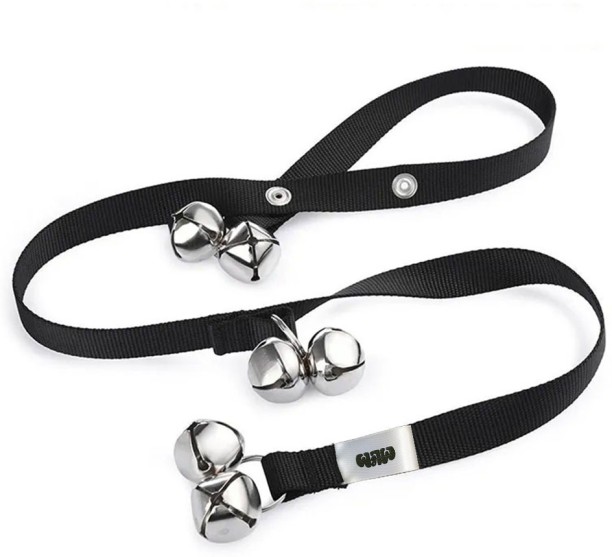 MLEM Pet Doggy Door Bells for Potty Training - Black Dog Leash