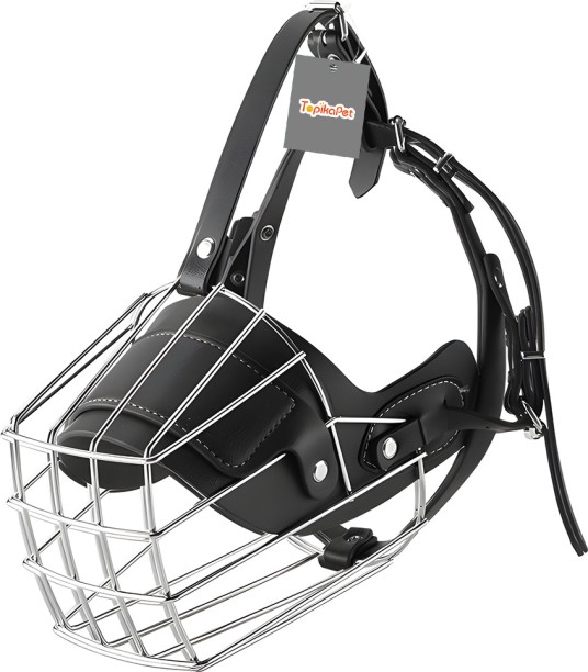 Topika Heavy-Duty Wire Dog Muzzle for Large Breeds, Adjustable Fit Dog Break Away Collar