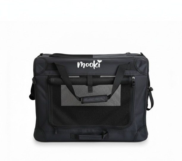 Mooki Collapsible Pet Carrier Black Dog NA Harness