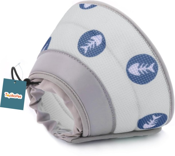 Topika Pearl cotton cat collar, gray paw Cat Head Collar