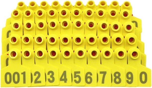 Pleysier Pig Ear Tags Yellow-Pack of 100 Pony Show Collar