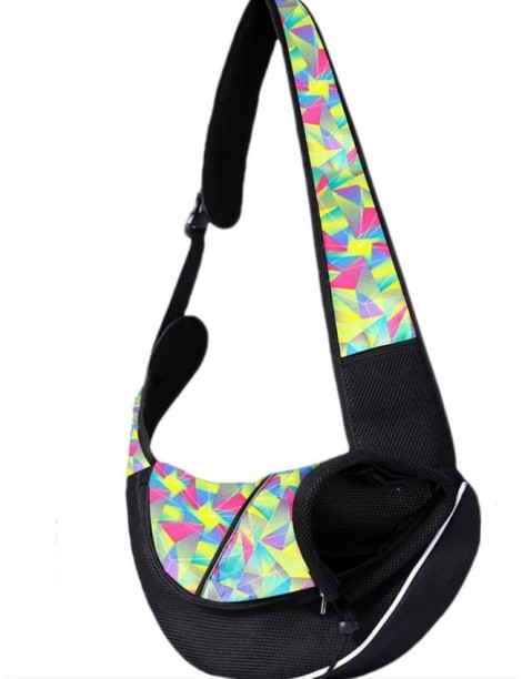 other Pet Sling Carrier Dog Satchel Carrier Bag Travel Front Backpack Dog Papoose - Green, Black - M Dog & Cat Collar & Chain