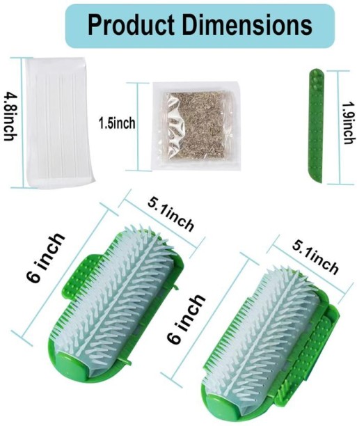 HabiTech Self Groomer with Catnip,Cat Brushes for Indoor Wall Corner Scratcher,Cat Face Scratchers Massager Tool Basic Comb for  Adult, Young Cat