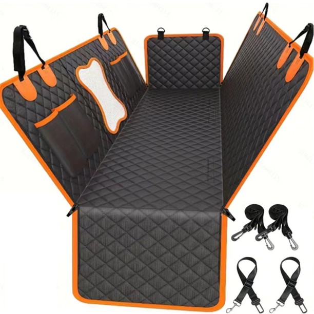 Amigo Dog Car Seat Cover 100% Waterproof & Scratch Proof & Nonslip & 2 Seat Blets Basic Comb for  Adult, Young Dog