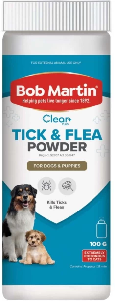 Bob Martin Tick & Flea Powder For Dogs and Puppies Pet Dewormer