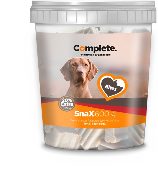 SMTE COMPLETE Snax Peanut Butter Bites Semi-Moist Irresistible Training Treats Cod 600 g Dry Adult Dog Food