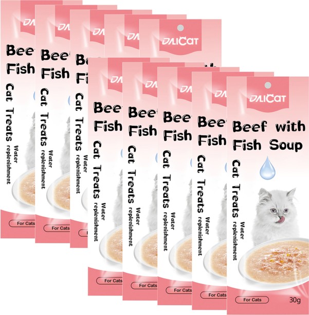 DALICAT Cat Hydration Soup 10 x 30g - Chicken & Beef Beef 10 x 30 g Wet Adult Cat Food