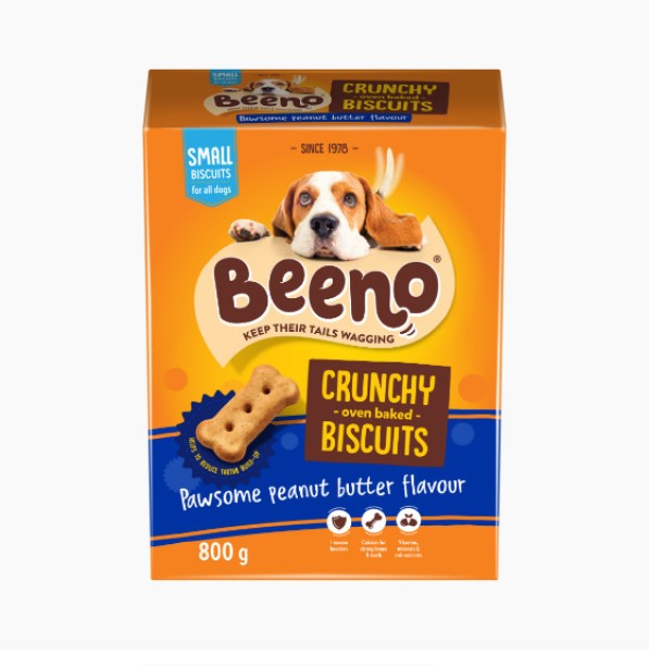 Beeno Small Crunchy Dog Biscuits Peanut Butter 800 g Dry Adult, Senior Dog Food