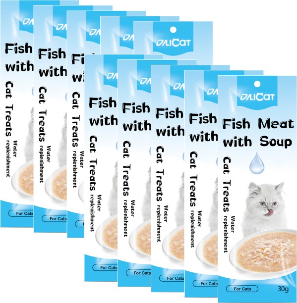DALICAT Cat Hydration Soup Packs 10 x 30g - Chicken & Tuna Fish 10 x 300 g Wet Adult Cat Food