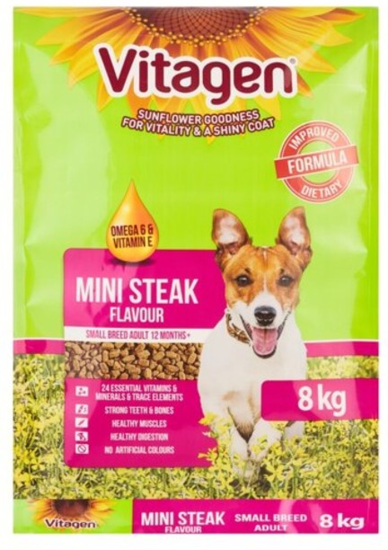 Vitagen Mini Steak 8 kg Dry Young Dog Food
