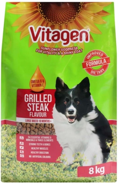 VITAGEN Large breed Steak 8 kg Dry Adult Dog Food Steak 8 kg Dry Adult Dog Food