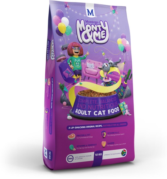 MONTY & ME CATS Monty & Me Adult Cat Food 2kg 2 x 2 kg Dry Adult Cat Food