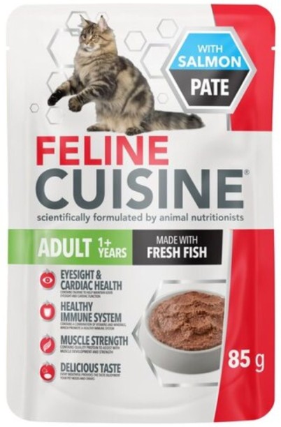 Feline Cuisine Salmon Pate Adult Wet Cat Food Salmon 6 x 0.085 kg Wet Adult Cat Food