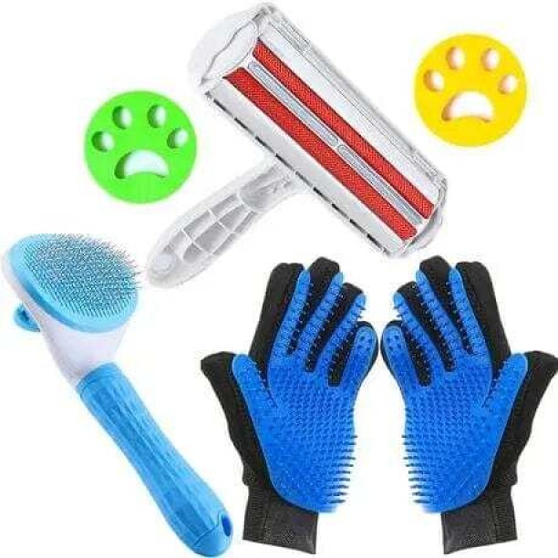 Cart In Mart 6 Pcs Pet Lint Hair Remover Kit For Dogs & Cats Pet Lint Hair Remover Gloves Grooming Gloves for Dog & Cat