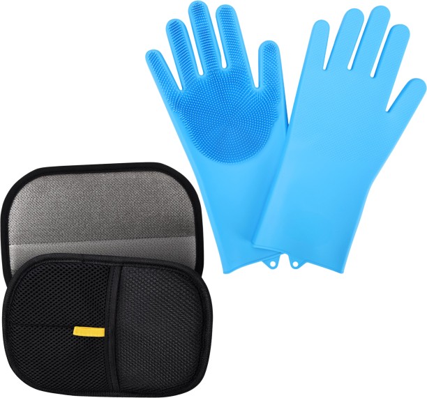 Shopnmore 2 Pcs Pet Hair Remover & Grooming Gloves, Dogs & Cats, Bath, Massage Grooming Gloves for Cat, Dog, Dog & Cat