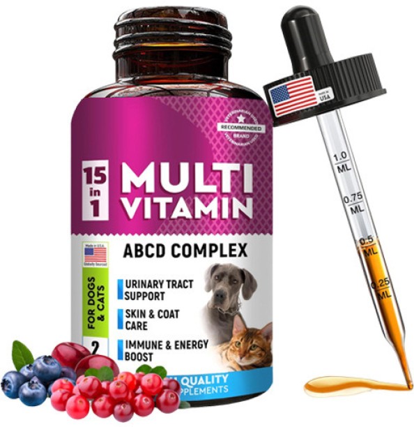 BP USA Pet Multivitamin Drops - Skin, Coat & Immune Support with Daily Energy (60 ml) Pet Health Supplements