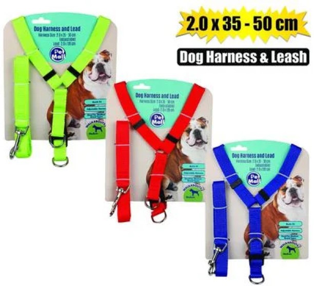 Pet Mall Pet dog harness + lead 2.0×35-50cm 120 cm Dog Strap Leash