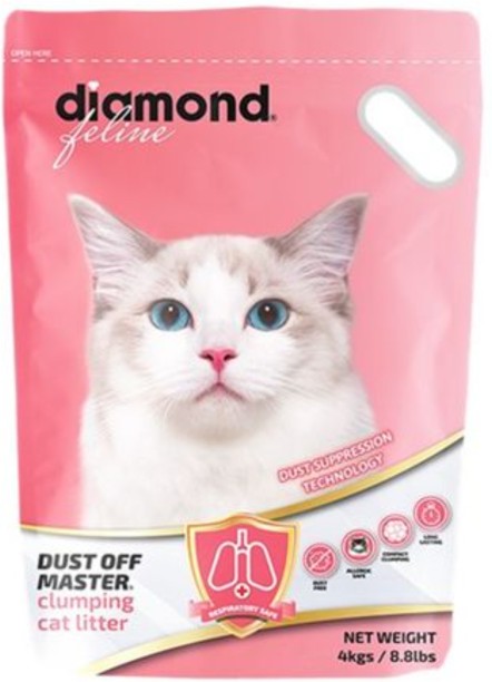 Diamond Feline Dust Off Cat Litter 4kg Pet Litter Tray Refill