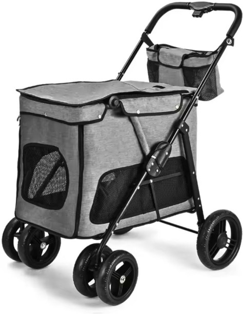 Premium Paws Foldable Dog Stroller - Pet Pram L Rain Sheet