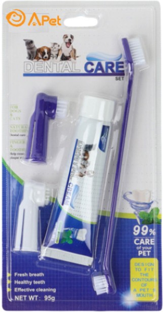 A-PET Pet Oral Hygiene Kit - Toothbrushes & Beef Flavoured Toothpaste Pet Toothpaste