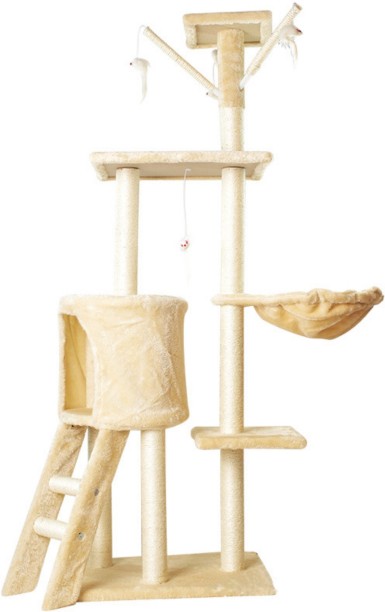 MUST 135cm Cat Tree Tower Cat Play House Wooden Ball For Cat
