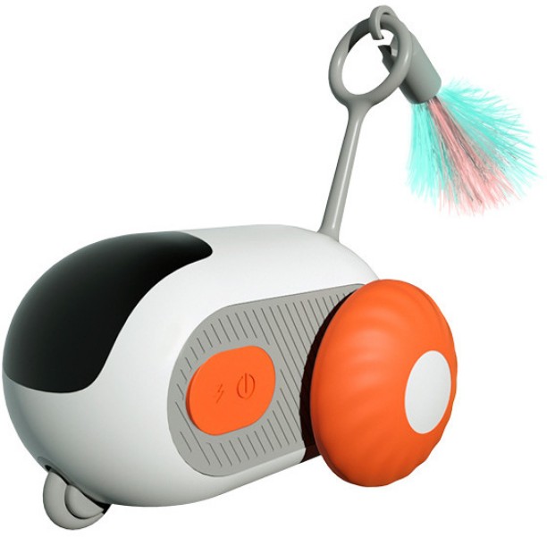 marevic Cat Toy Turbo Tail 2.0 - Cat Toy - Interactive Cat Toy - Gravity Detection Movement - Let Cat Play Happy (Orange) Polyester Training Aid For Cat