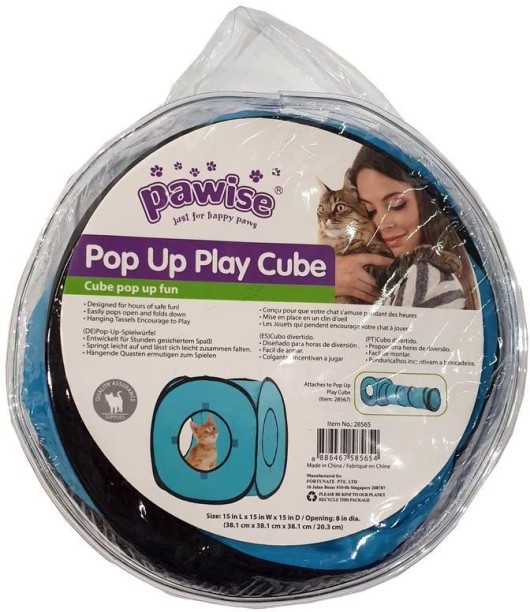 Pawise Pop Up Play Cube Polyester, Nylon Training Aid For Cat