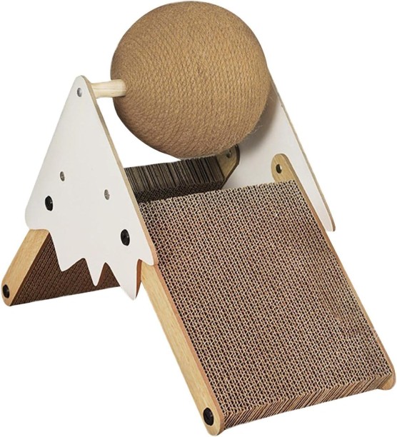 MUST Cat Scratch Board Snow Mountain Shaped Cat Scratcher Non Shedding Pet Toys Wooden Ball For Cat
