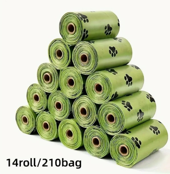 Pet Waste Bags 14ROLLS X 210BAGS Dog & Cat NA Harness